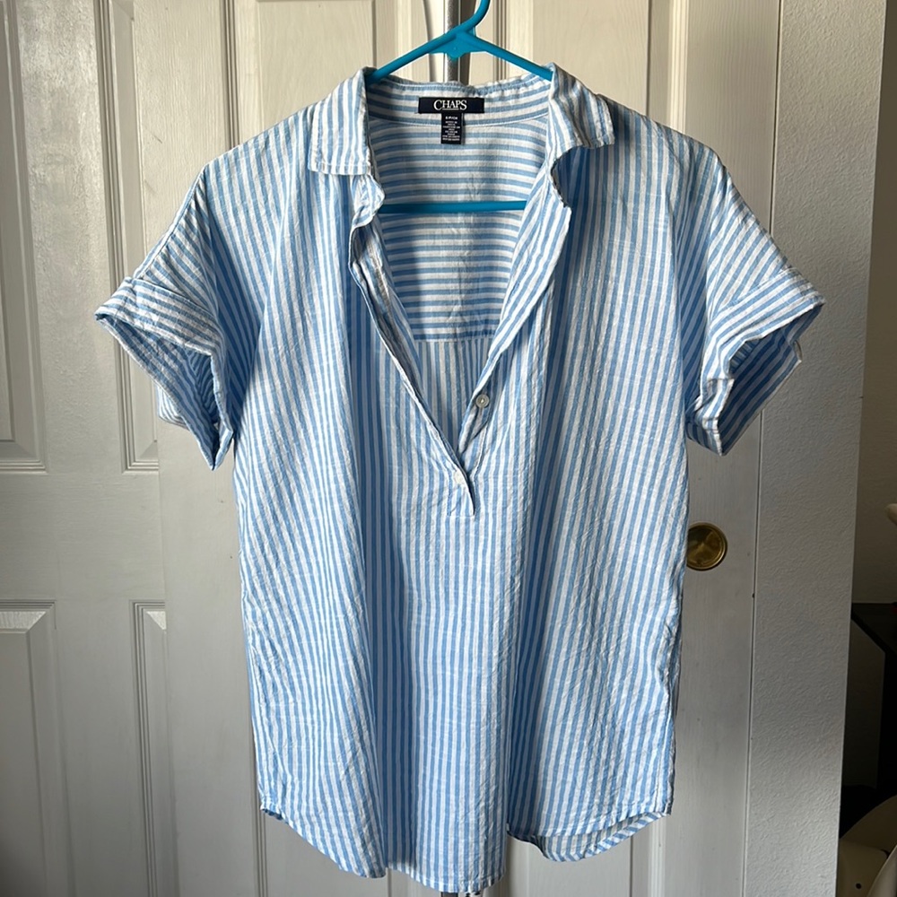 Chaps Short Sleeve Striped Shirt